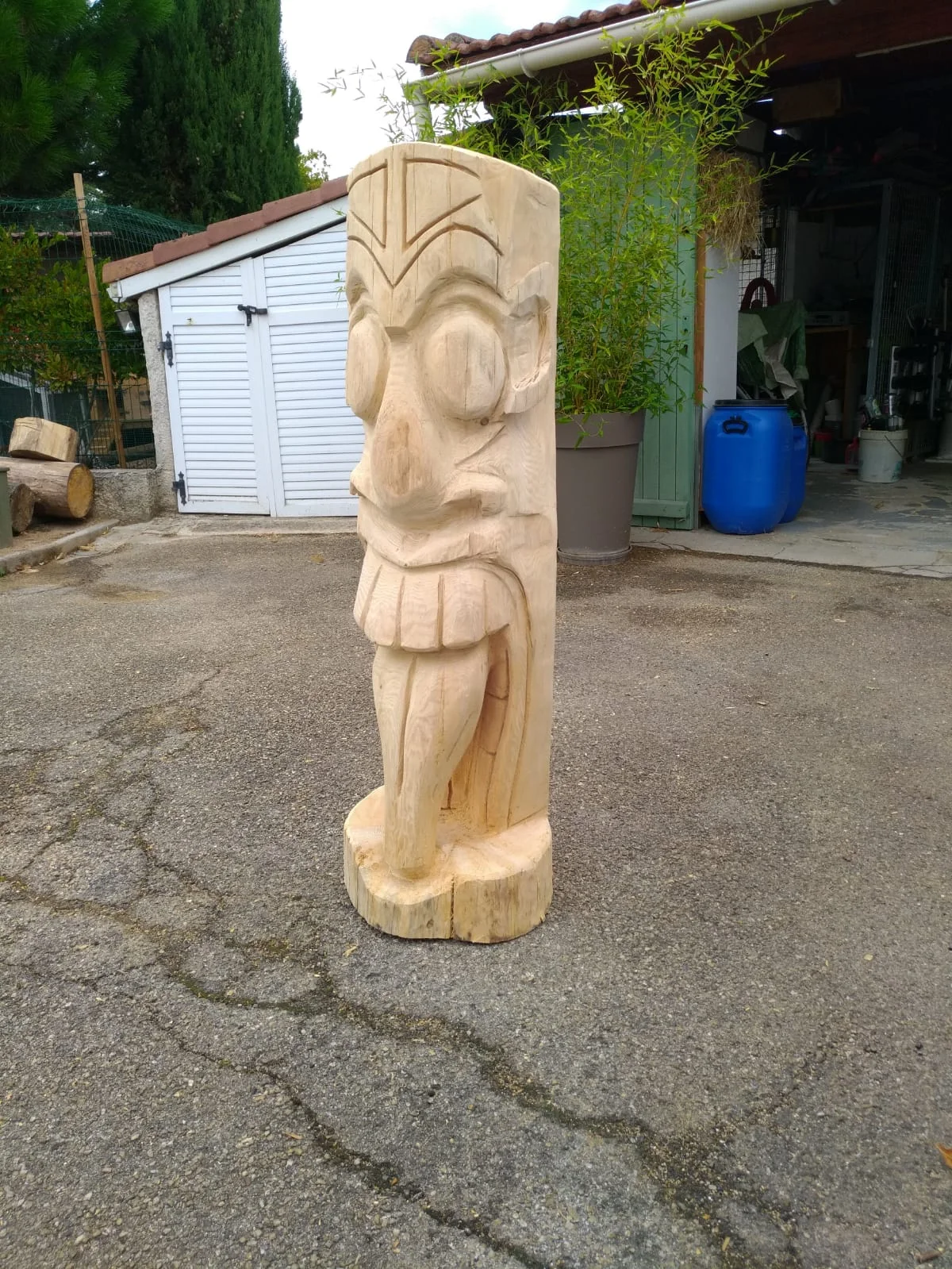 Photographie de la réalisation : Tiki tahitien sculpté.