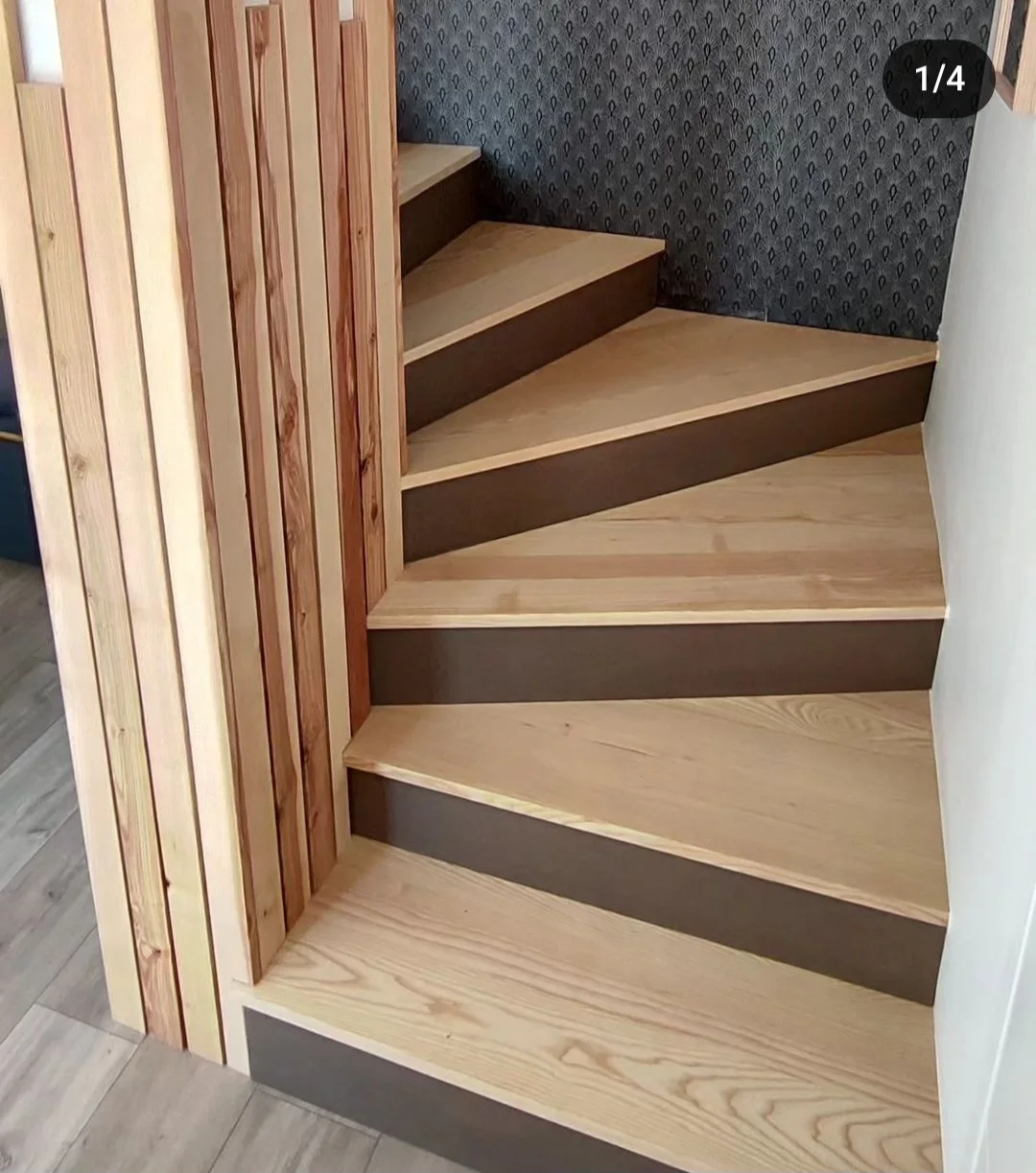 Photographie de la réalisation : Claustra et habillage d’escalier.